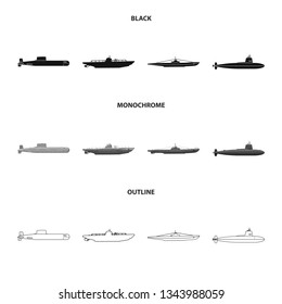 Vector illustration of war  and ship sign. Set of war  and fleet vector icon for stock.