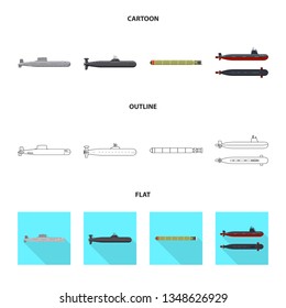 Vector illustration of war  and ship sign. Set of war  and fleet stock symbol for web.
