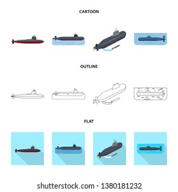 Vector illustration of war  and ship sign. Set of war  and fleet vector icon for stock.