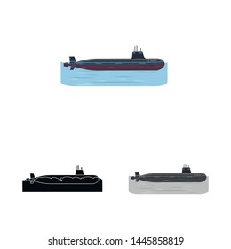 Vector illustration of war and ship sign. Set of war and fleet vector icon for stock.