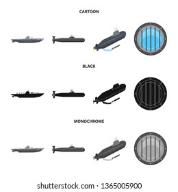 Vector illustration of war  and ship symbol. Collection of war  and fleet vector icon for stock.