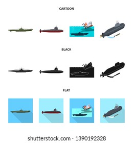 Vector illustration of war  and ship symbol. Collection of war  and fleet stock symbol for web.