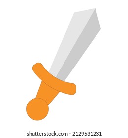 Vector illustration of war sword design for game icon.