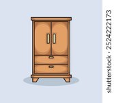 Vector illustration Wardrobe. Vector design Bed Wardrobe. Bed Wardrobe Cupboard design illustration and icon for website, digital and print