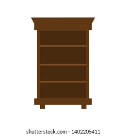 Vector illustration of wardrobe, flat icon. Element of modern home and office furniture. Front view. 