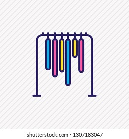 Vector illustration of wardrobe icon colored line. Beautiful vacation element also can be used as hanger icon element.