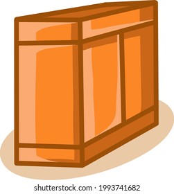 ilustración vectorial de un armario hecho de madera en un estilo sencillo y plano.