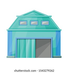 Vector illustration of warehouse and hangar logo. Web element of warehouse and granary stock symbol for web.