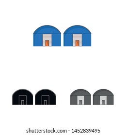 Vector illustration of warehouse and storehouse sign. Collection of warehouse and factory stock symbol for web.