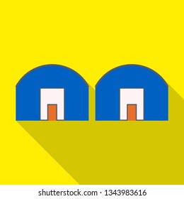 Vector illustration of warehouse and storehouse symbol. Set of warehouse and factory stock symbol for web.