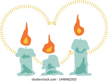 Vector illustration of warm candle.