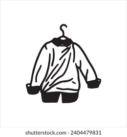 vector illustration of warm clothes doodle