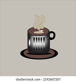 vector illustration of a warm coffee or tea cup can be used for a coffee shop or tea shop business logo, suitable for adding to your business card background because it is elegant and stylish