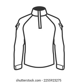 Vector illustration of a warm fleece jacket icon linear. Military uniform.