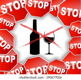 Vector illustration of warning alcohol background concept