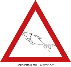 vector illustration, warning fish