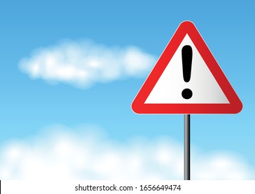 Vector illustration of warning road sign