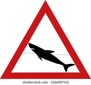 vector illustration, warning sharks