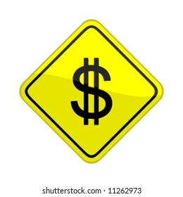 vector illustration of a warning sign of a currency symbol