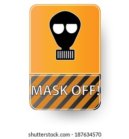 vector illustration of a warning sign or sticker, mask off