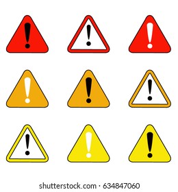 vector illustration of warning signs