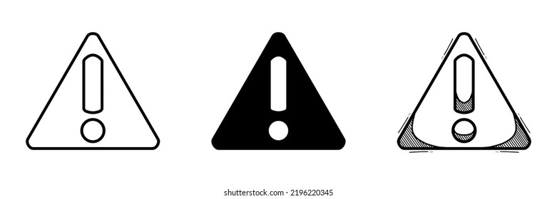 Vector illustration of warning signs icon isolated on white background 