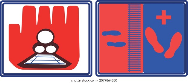 
Vector illustration of warning signs.Set.