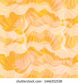 Vector illustration of warped, blended rhombuses in checkered geometric layout layered with distorted stripes. Seamless repeat pattern for gift wrap, textile, fabric, scrapbooking and fashion.