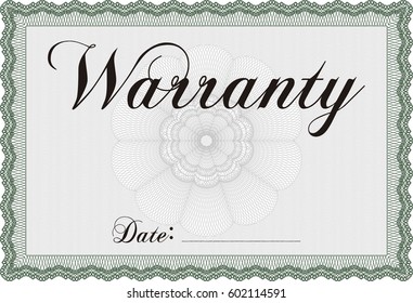 Icono del certificado de garantía en verde.
