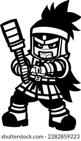 ilustración vectorial de la caricatura guerrera