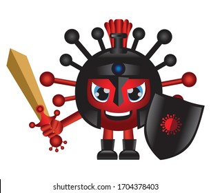 Vektorillustration Illustration Krieger Corona Virus