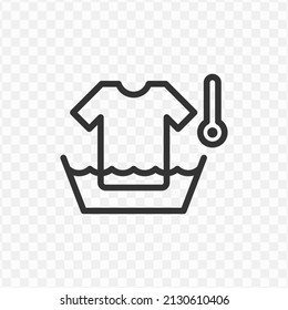 Vector Illustration Of Wash Clothes With Hot Water Icon In Dark Color And Transparent Background(png).