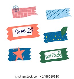 vector illustration with washi tape. 