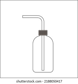 Vector Illustration Washing Bottle Laboratory Equipment Stock Vector ...