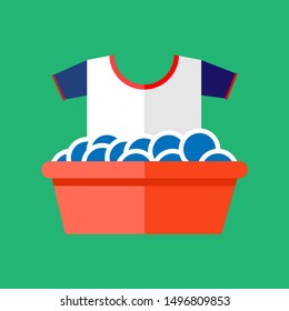Vector illustration of washing clothes