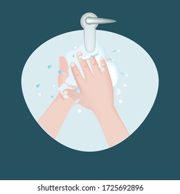 Vector Illustration Of Washing Hands