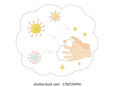 Vector Illustration Of Washing Hands