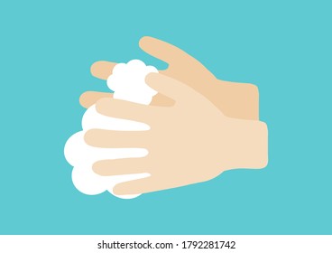 Ilustración Vectorial De Las Manos De Lavado