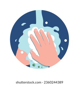 Vector illustration of washing hands.