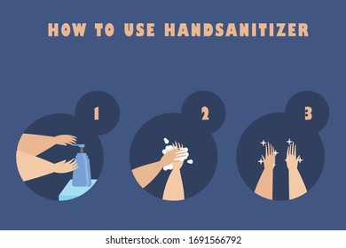 Ilustración vectorial de las manos de lavado, limpiador de mano mano mano.