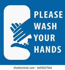 Vector Illustration Of Washing Hands. invitation to wash your hands to prevent the spread of the virus poster. icon.