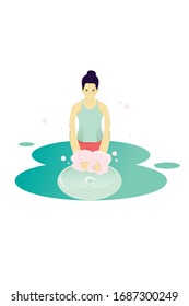 Vector illustration washing hands virus