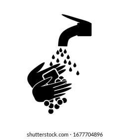 Vector illustration of washing hands.Sign,icons