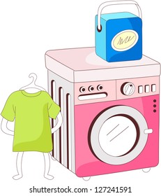 A vector illustration of a washing machine