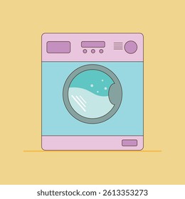 Vector illustration of a washing machine