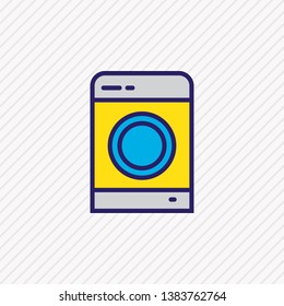 Vector illustration of washing machine icon colored line. Beautiful travel element also can be used as laundromat icon element.
