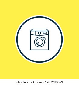 Ilustración vectorial de la línea de iconos de la lavadora. También se puede utilizar un hermoso elemento de utilidad eléctrica como elemento icono de la lavandería automática.