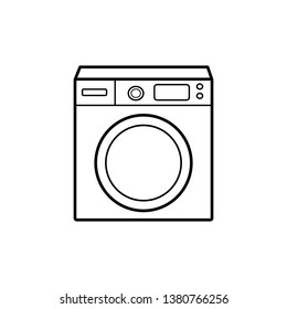 vector illustration washing machine image vector icon flat logo. Outline icon isolated on white background.