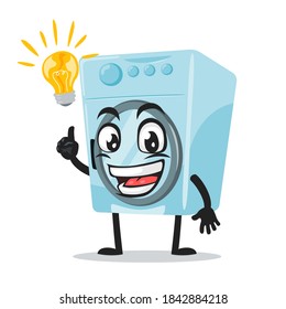 vector illustration of washing machine mascot or character got idea