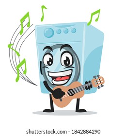 ilustración vectorial de la mascota de la lavadora o de la guitarra del personaje